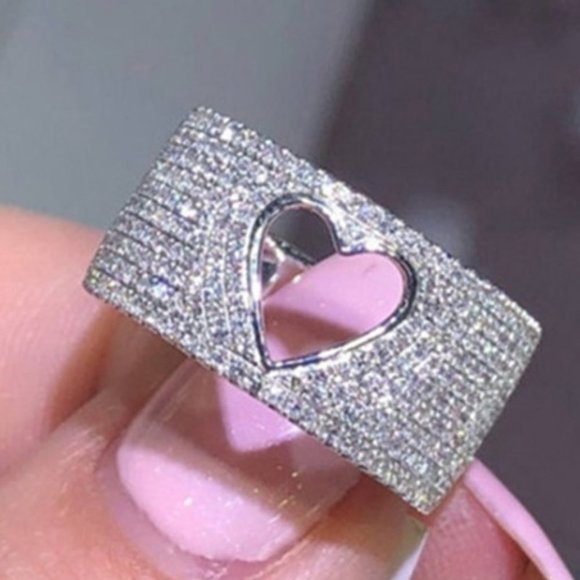 ✔Accept offer Jewelry - COPY - 🎊 New Fashion Handmade Heart Hallow Wedding Ring, MLNN1138